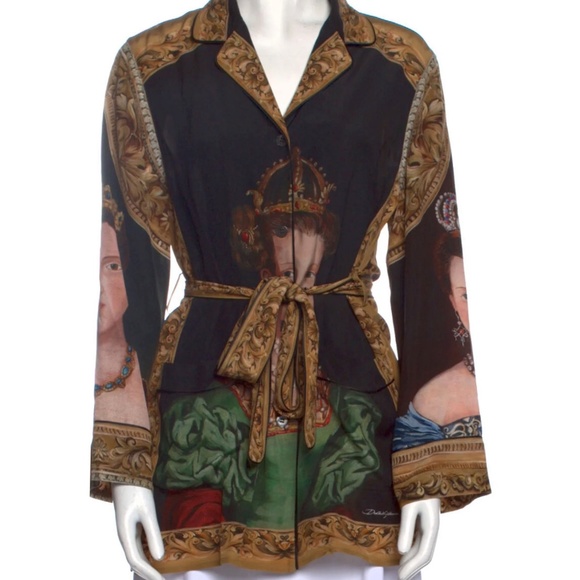 Dolce Gabbana Quenns portrits Silk Printed Tunic Size:, IT40 - Picture 2 of 3